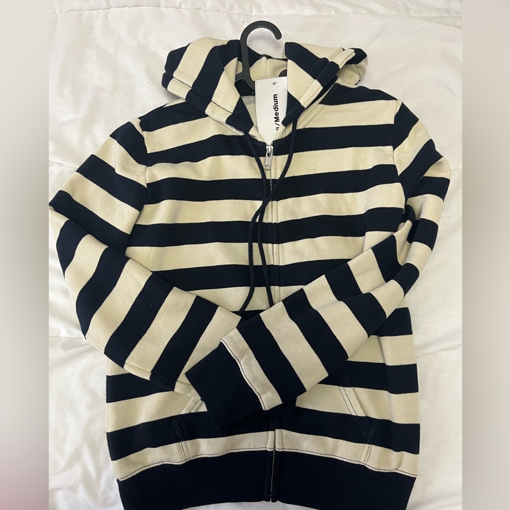 Brandy Melville new with tag y2k stripped zip up hoodie